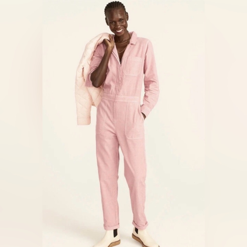 J.Crew Pink Blush Corduroy Coverall Jumpsuit Size S